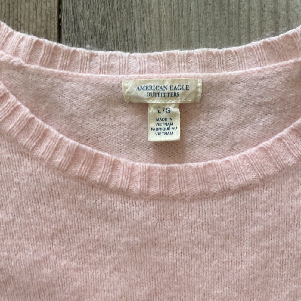 AMERICAN EAGLE LARGE Pink Wool Crew Neck Sweater - Picture 3 of 5